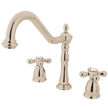 Kingston Brass Widespread Kitchen Faucet, Polished Nickel KB1796AXLS